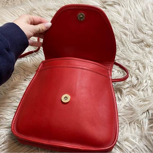 Authentic Vintage Coach Red Lindsay Crossbody